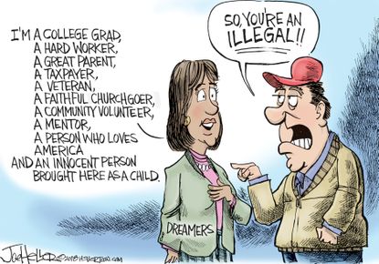 Political cartoon U.S. Dreamers DACA immigration
