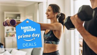 a photo of a woman working out best home gym equipment: Prime day deals