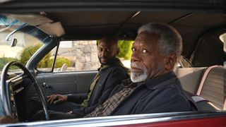 Romany Malco and Lou Beatty Jr. in a car in A Million Little Things