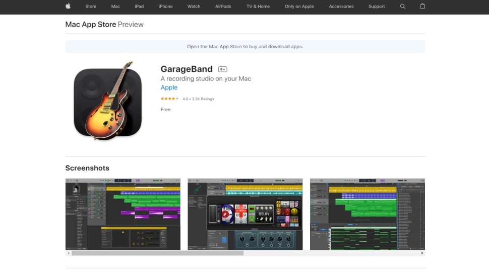 Screenshot av GarageBand