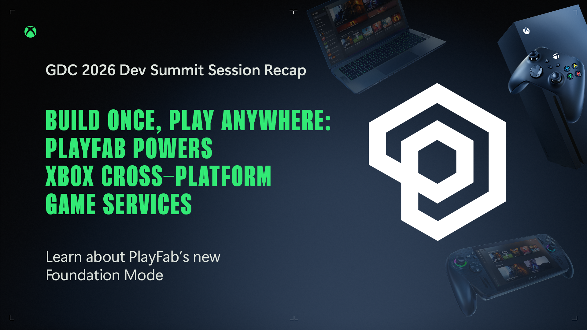 Xbox GDK image showing PlayFab