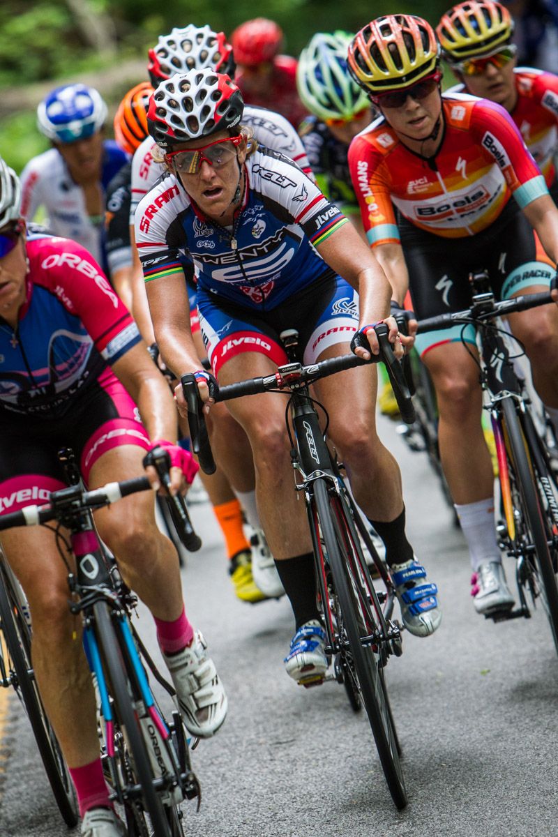 Kristin Armstrong (Twenty 16) tried todays road race after capturing another time trial title this weekend