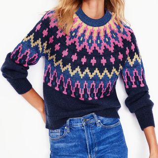 Boden Sparkly Fair Isle Jumper