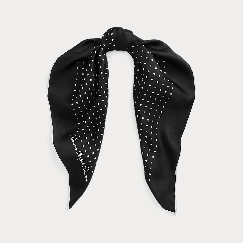 Polka Dot Silk Twill Square Scarf