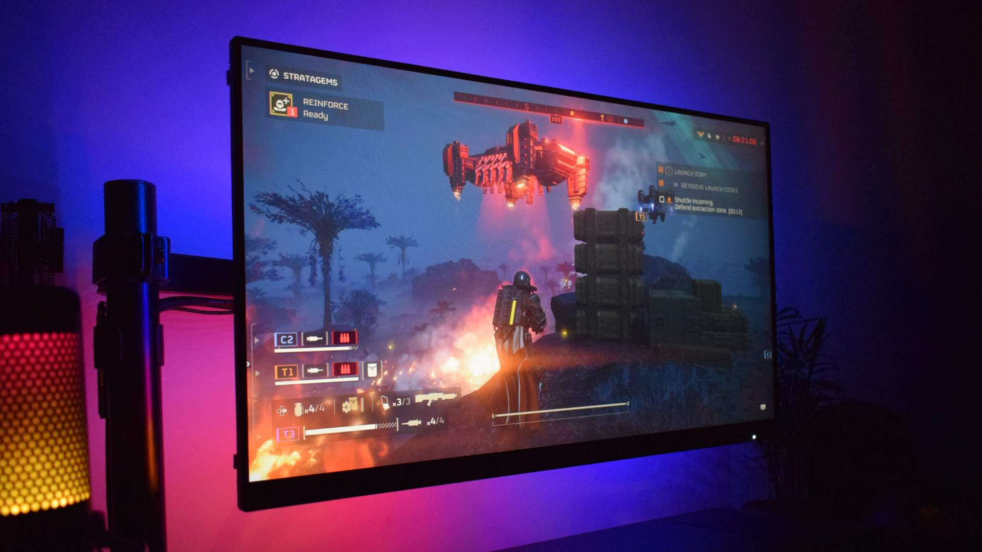 Govee Gaming Light Strip G1 prudicing real-time ambient backlighting in games (Helldivers 2 depicted via screenshot)