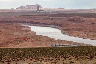 The Colorado River flowing into Lake Powell.