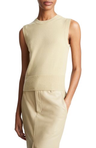 Sleeveless Wool & Cashmere Blend Sweater
