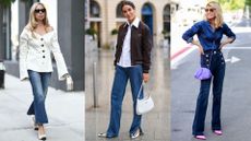 how to style bootcut jeans: women in street style shots
