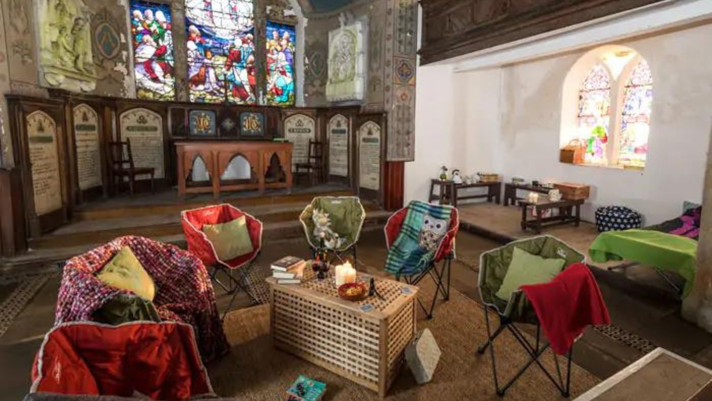 Champing at St Thomas’ Church in Friarmere, Lancashire