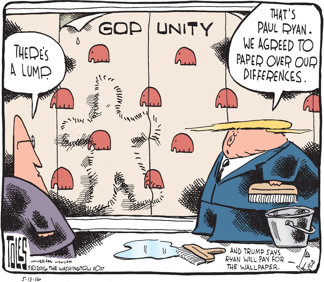 Political Cartoon U.S. Trump Ryan Unity