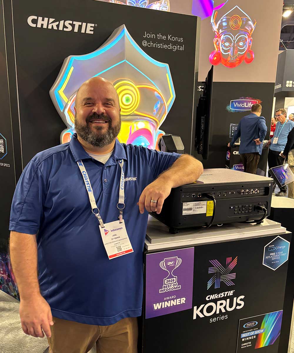 Joel St-Denis at Christie booth at InfoComm 2026