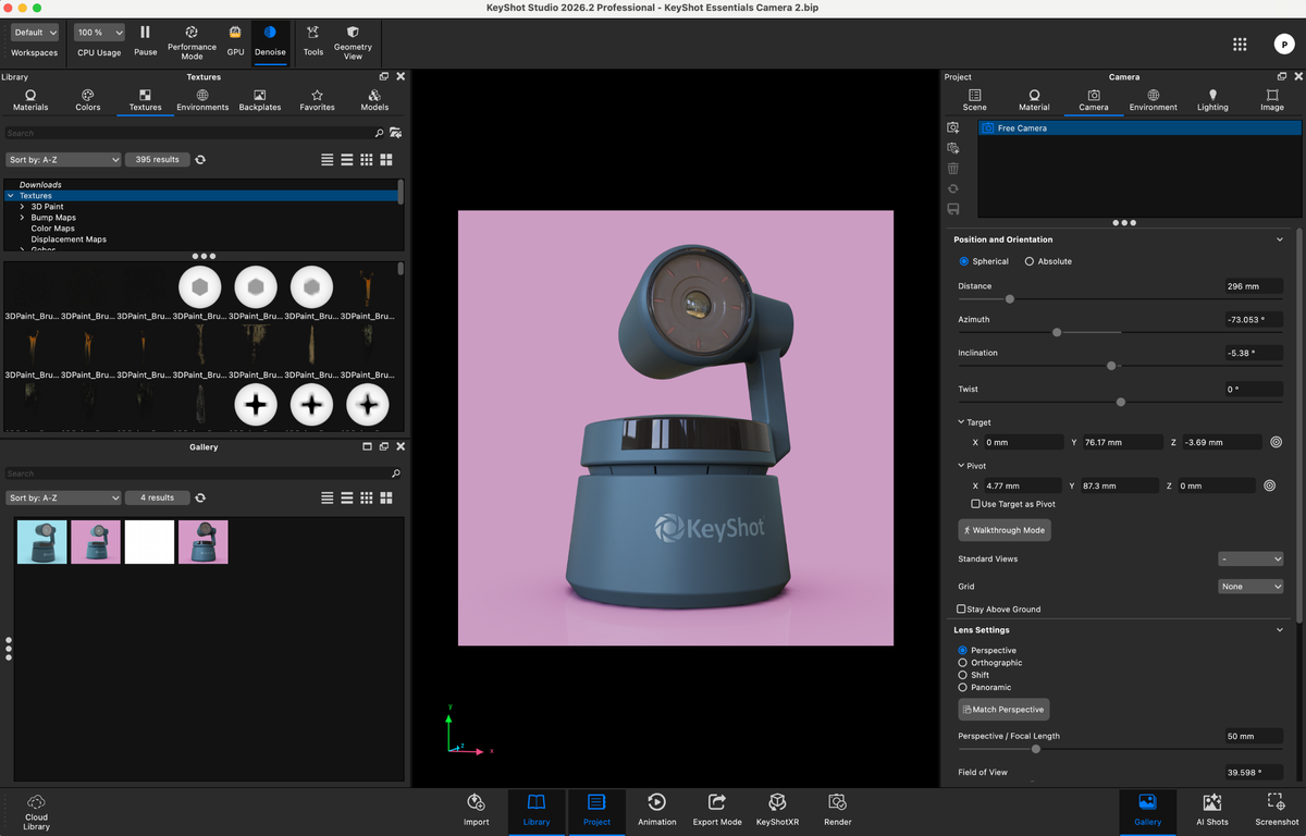 Modelo 3D produzido no KeyShot