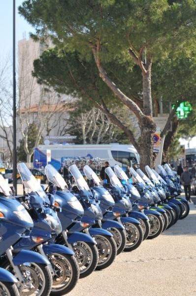 The police motorbikes are ready to roll