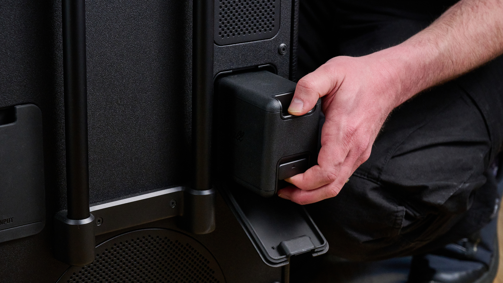 A black and brass Marshall Bromley 750 party speaker