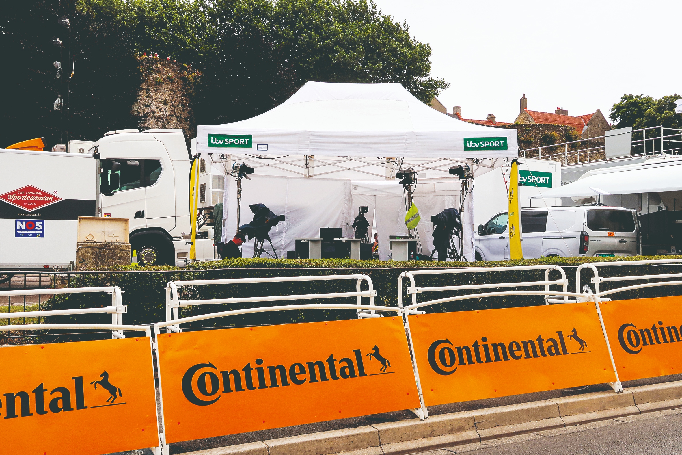 ITV's gazebo at the 2025 Tour de France