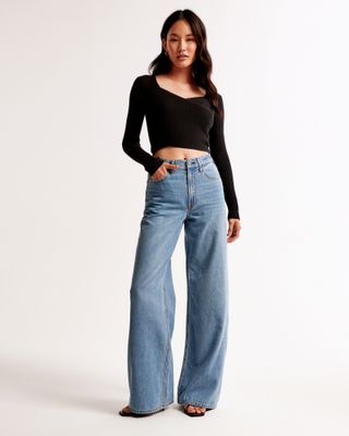 Abercrombie and Fitch, High Rise Wide Leg Jean