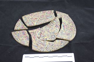 A glass mosaic dish from about the year A.D. 200.