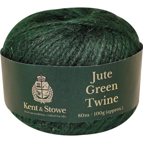 Kent &amp;amp; Stowe Jute Twine 80m/100g in Green, 3 Ply Garden String Suitable for Use Around the Home, Garden, Allotment, or in Floristry, All Year Round Product Made From Jute