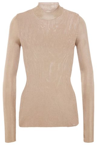  Saint Laurent Ribbed-knit silk sweater