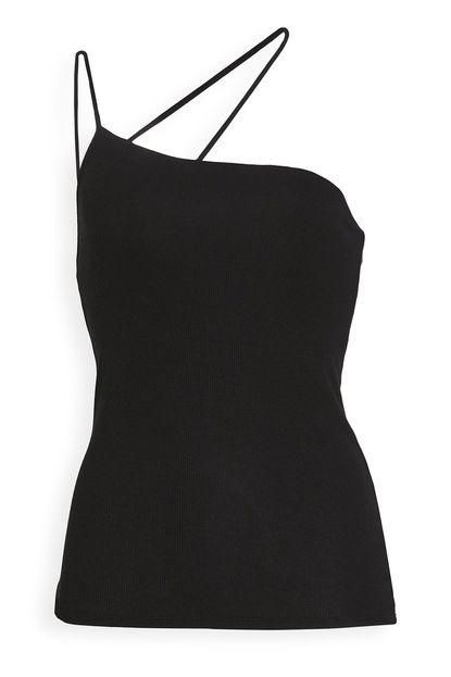 Enza Costa Silk Rib Asymmetric Strappy Tank