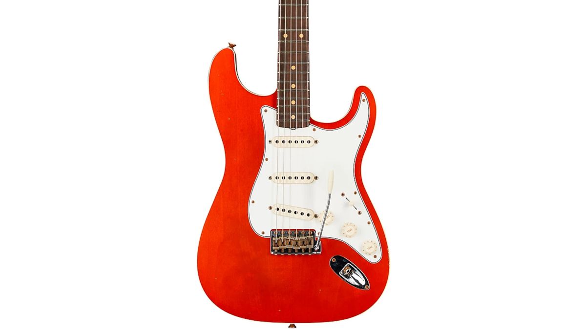 Fender Custom Shop Limited-Edition Double-Bound Stratocaster Journeyman Relic Electric Guitar in Aged Candy Tangerine