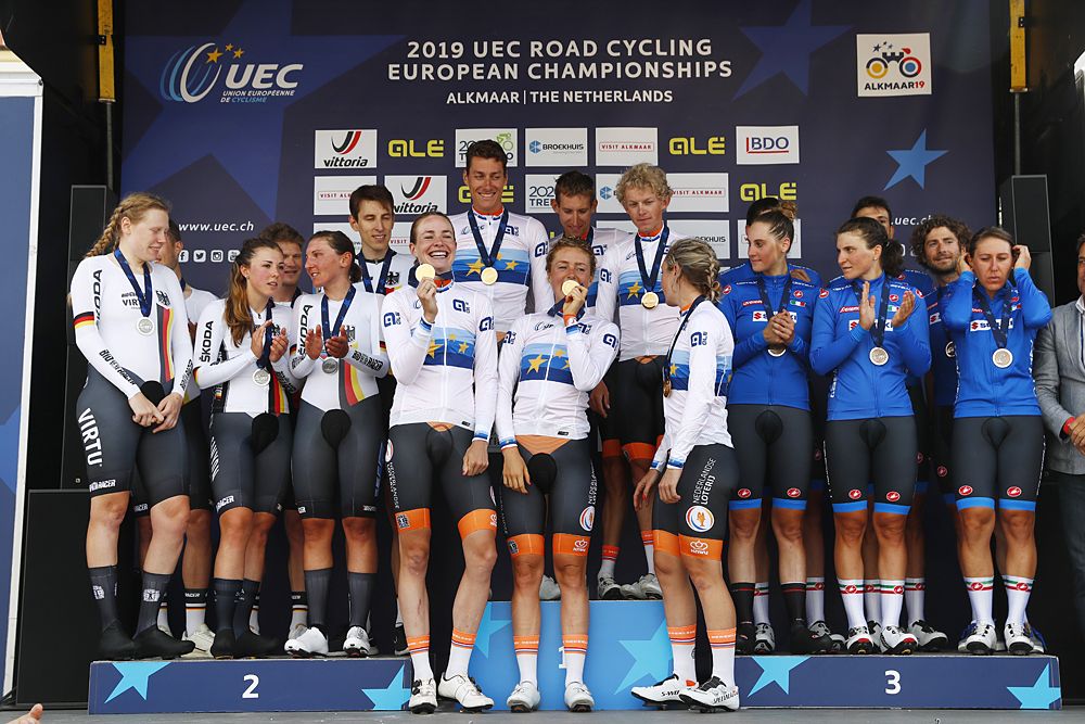 The Netherlands win the inaugural Mixed Relay TTT at the European Championships