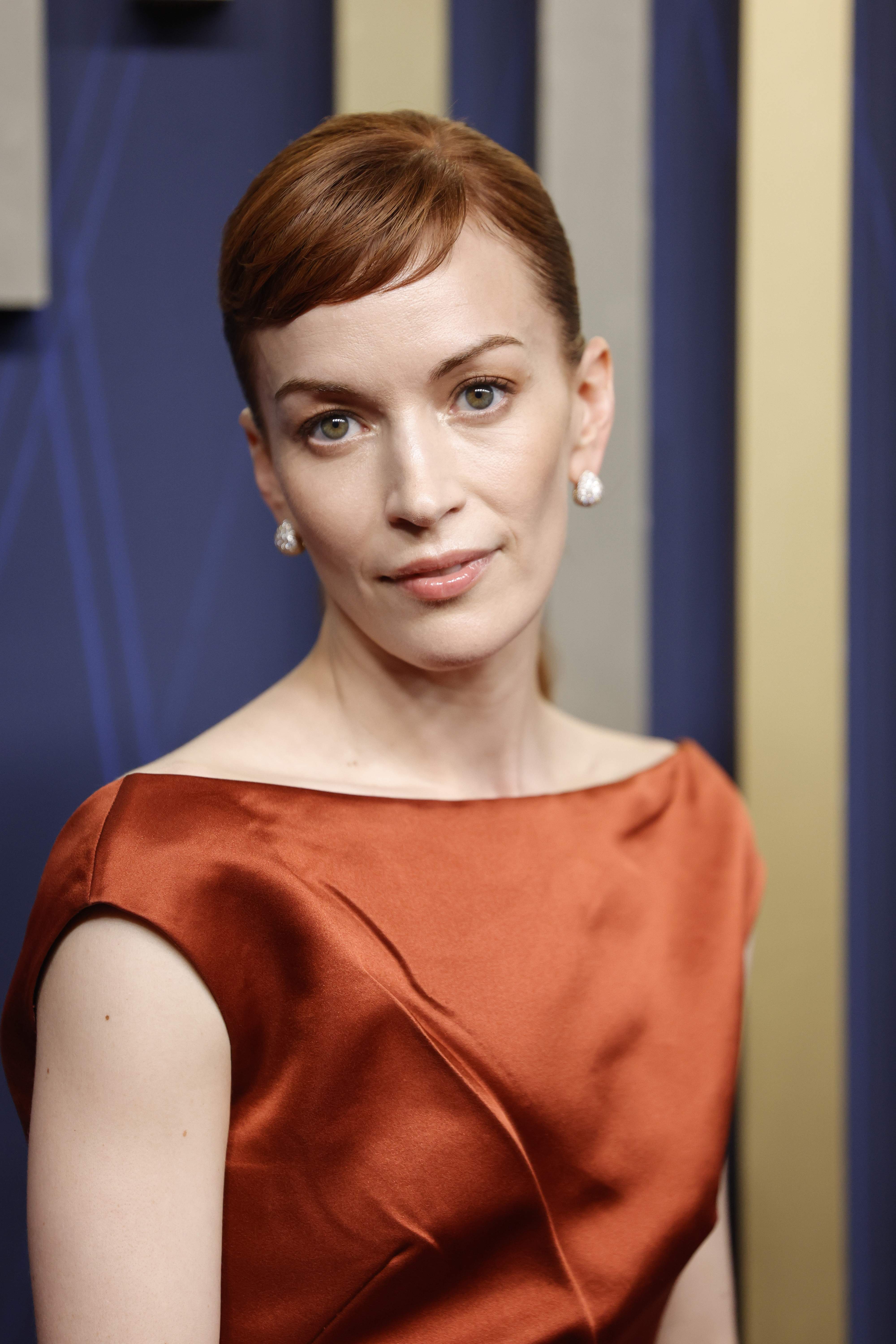 Britt Lower at the 77th Primetime Emmy Awards held at the Peacock Theater on September 14, 2025 in Los Angeles, California.