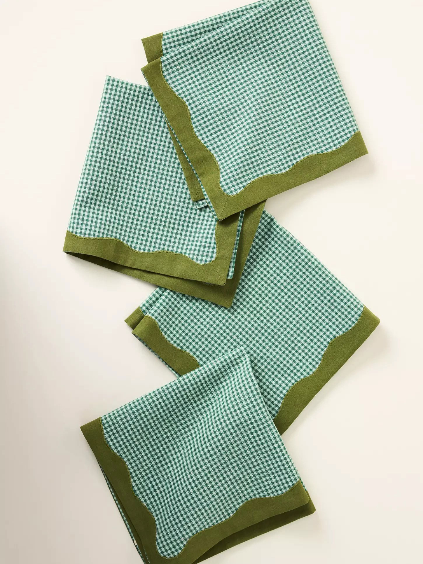 AnthroHome, Ruby Scallop-Border Napkins, Set of 4