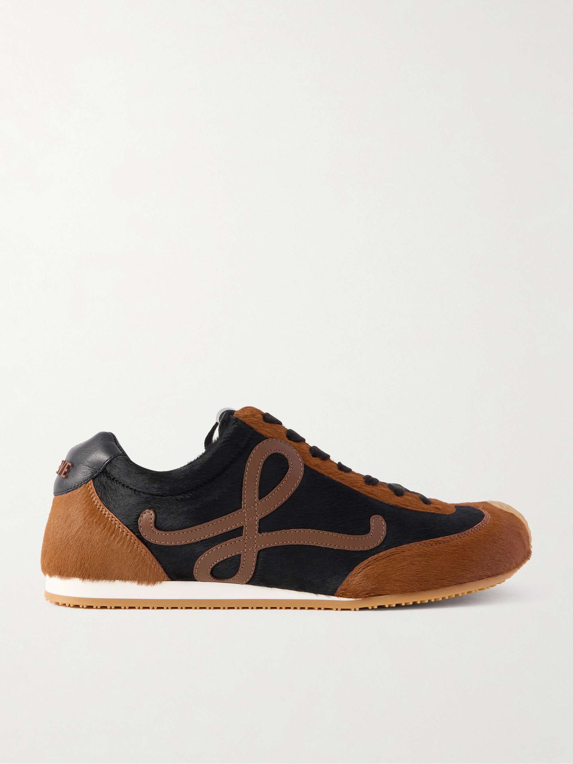 Ballet Runner 2.0 Logo-Appliquéd Leather and Suede Sneakers