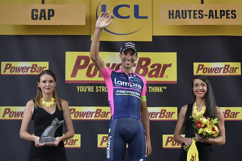 Ruben Plaza gets the solo win for his team Lampre-Merida