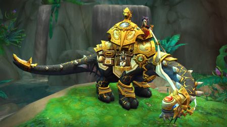 World of Warcraft's new Trader’s Gilded Brutosaur mount