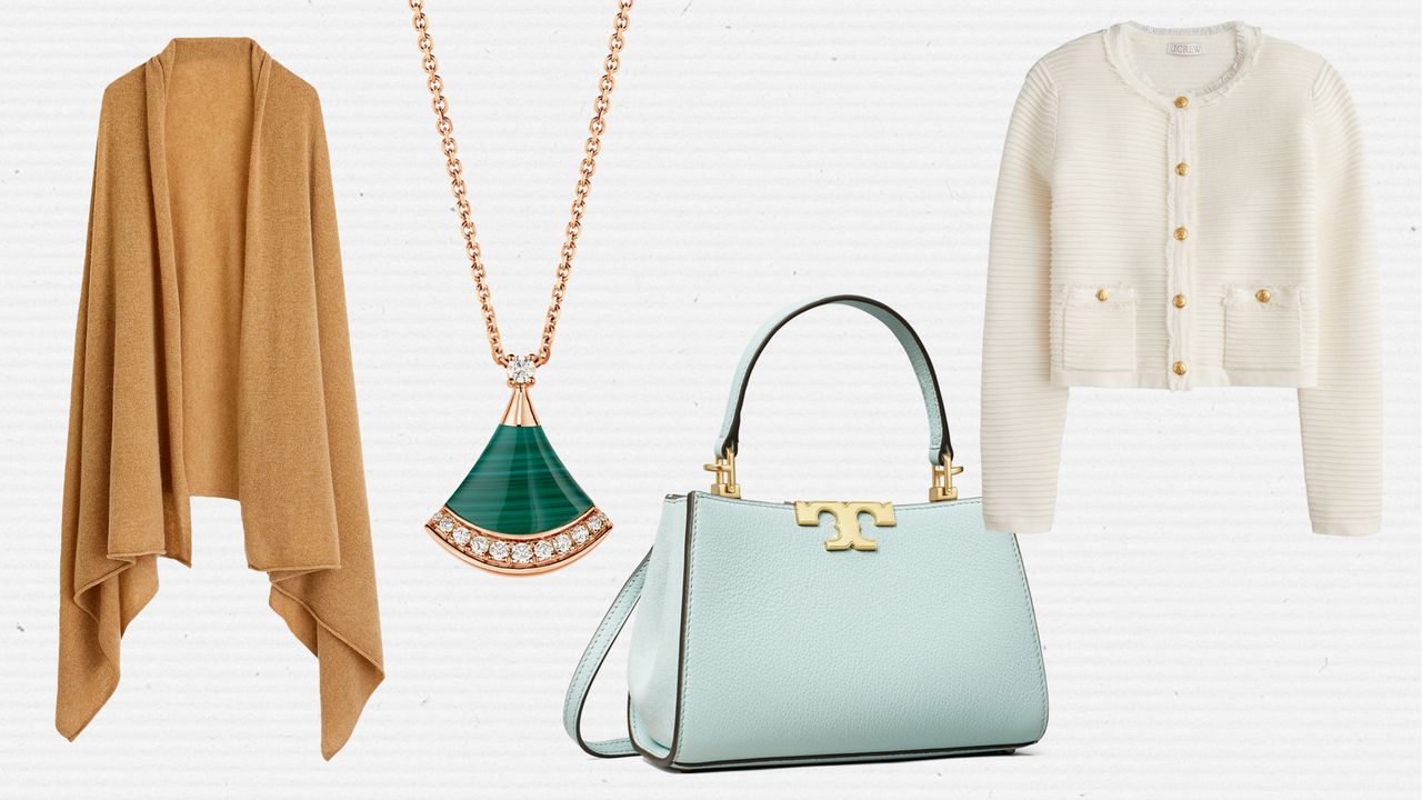 a collage of fashion items that are ideas for Mother&#039;s Day gifts