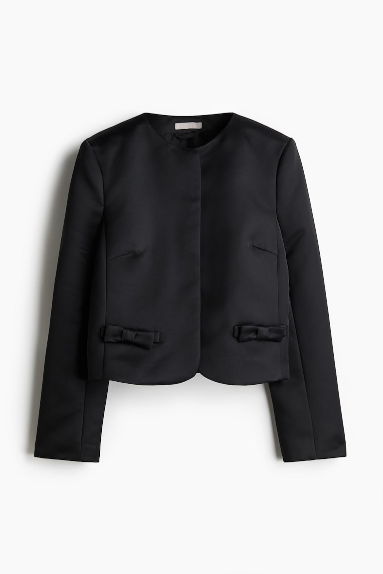 Bow-Detail Satin Blazer
