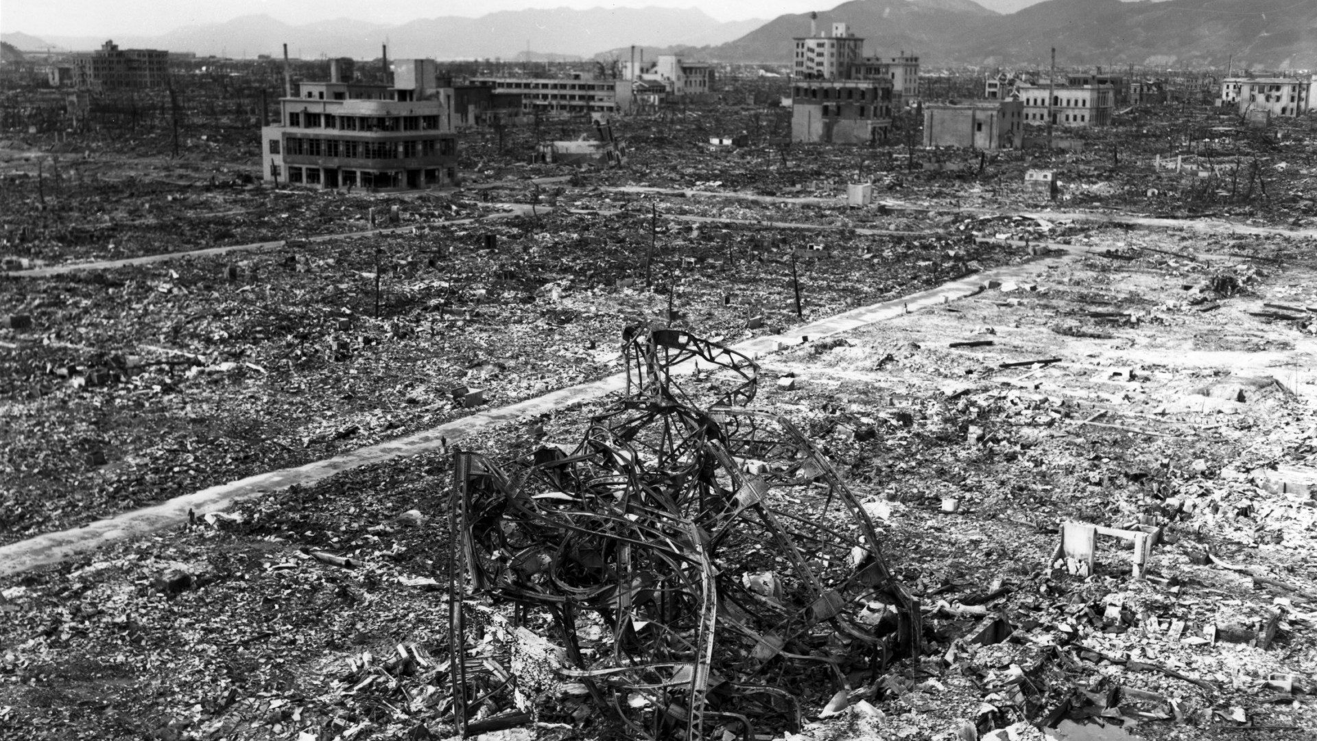 The aftermath of the Nagasaki bombing