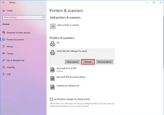 Windows 10 manage printer settings