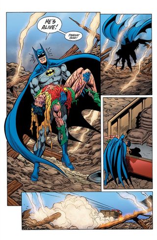 Batman #428's alternate ending drawn by Jim Aparo and Mike DeCarlo, colored by Alex Sinclair and published for the first time in 2006's Batman Annual #25