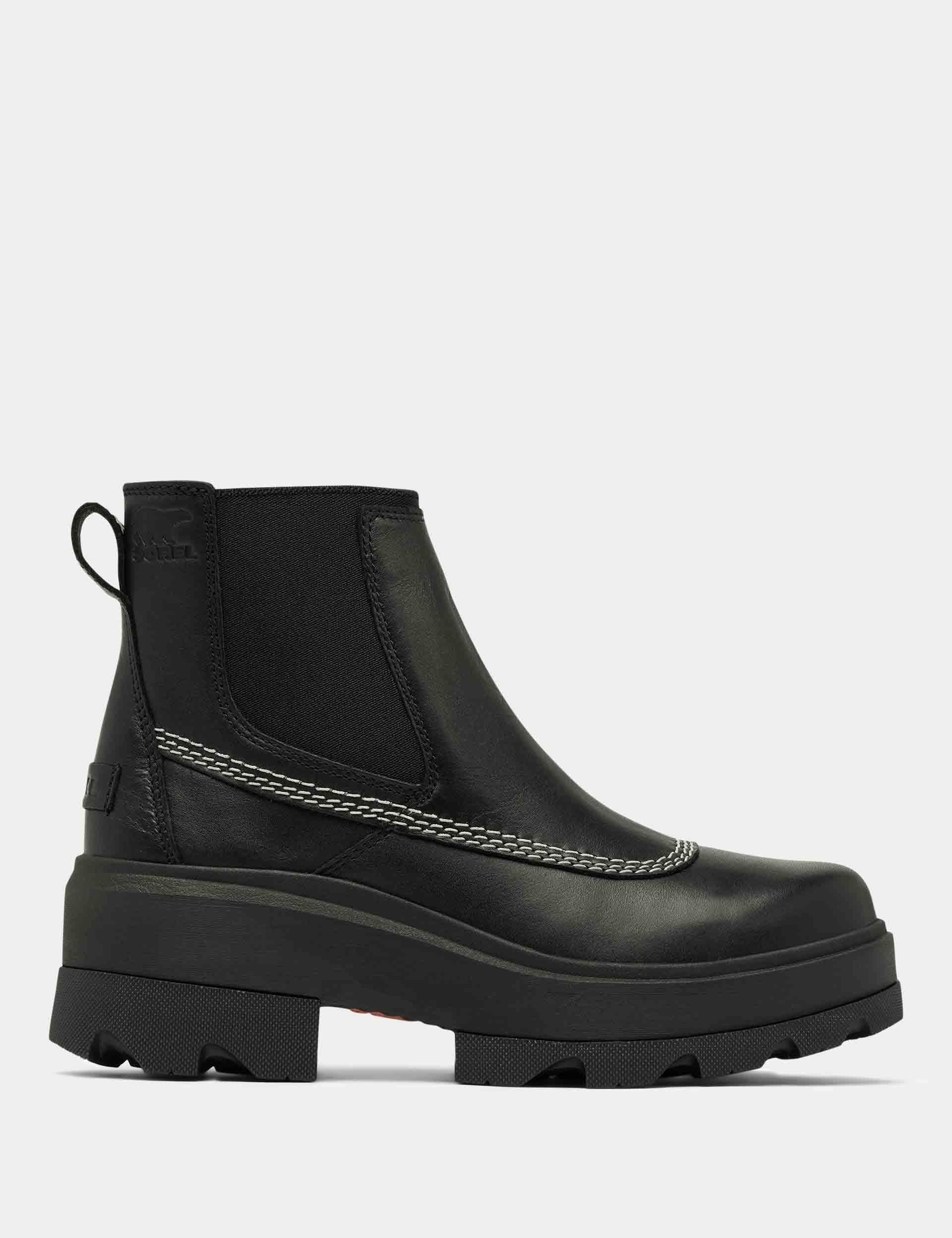 Joan Leather Block Heel Chelsea Boots