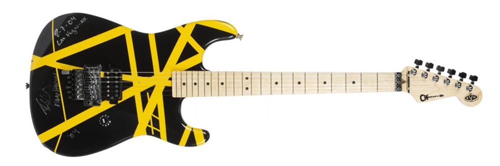 An Eddie Van Halen-played Charvel Art Series guitar