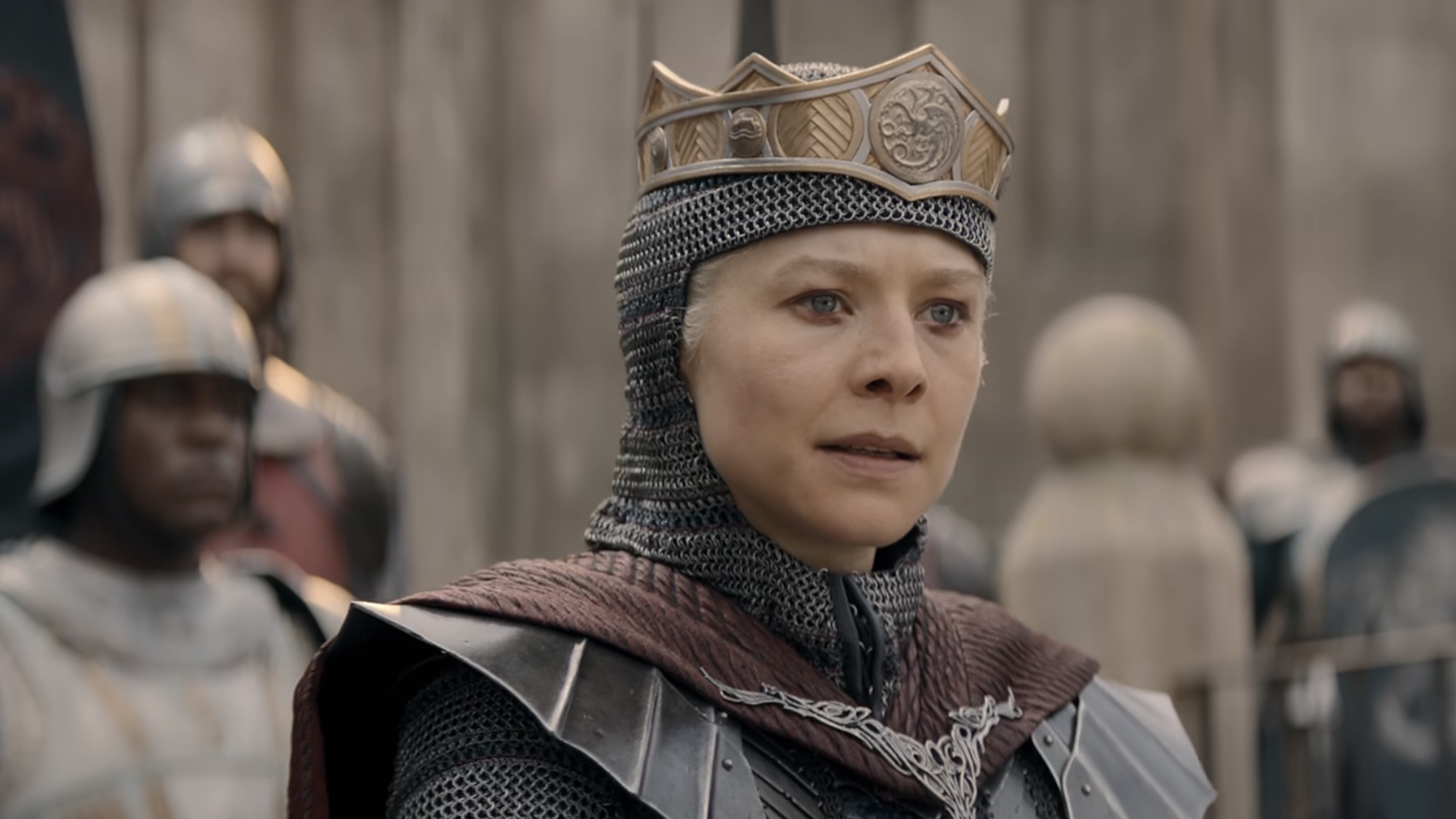 Rhaenyra in armor in the Season 3 finale.