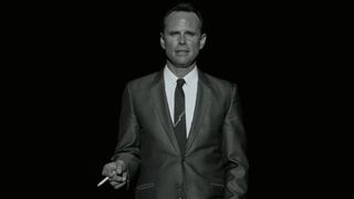 Cooper Howard (Walton Goggins) seen in black and white during an advert sequence in Fallout episode 6. 