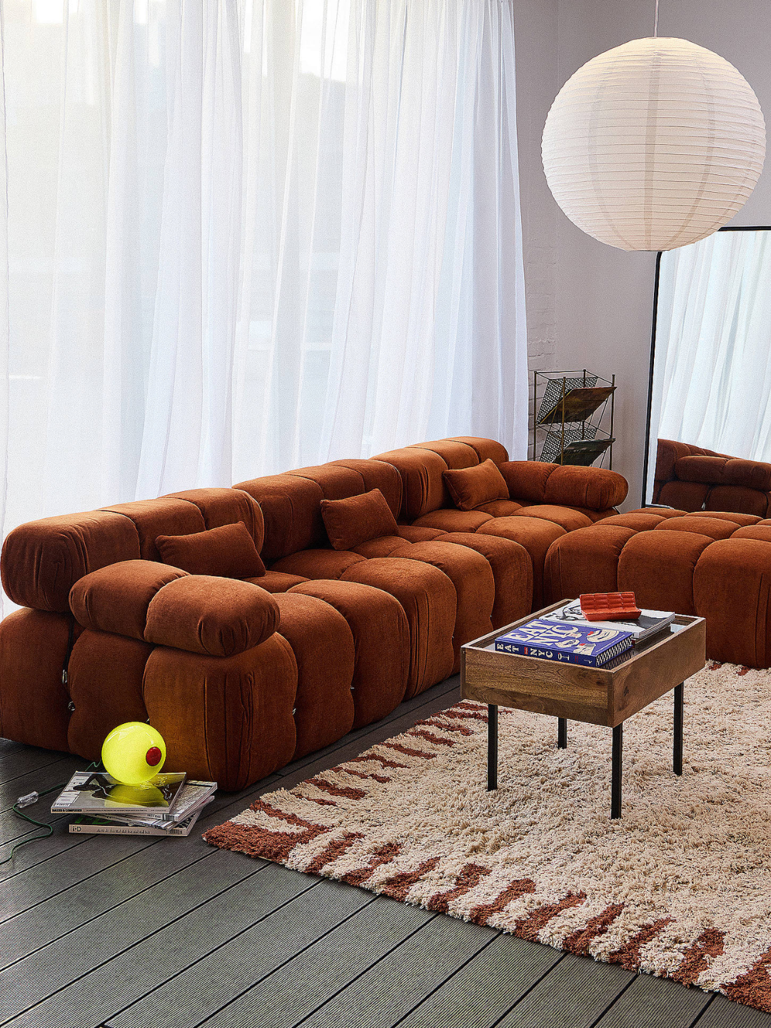 An auburn modular sofa from Urban Outfitters