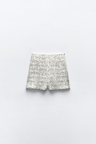 Sequinned High-Waist Bermuda Shorts
