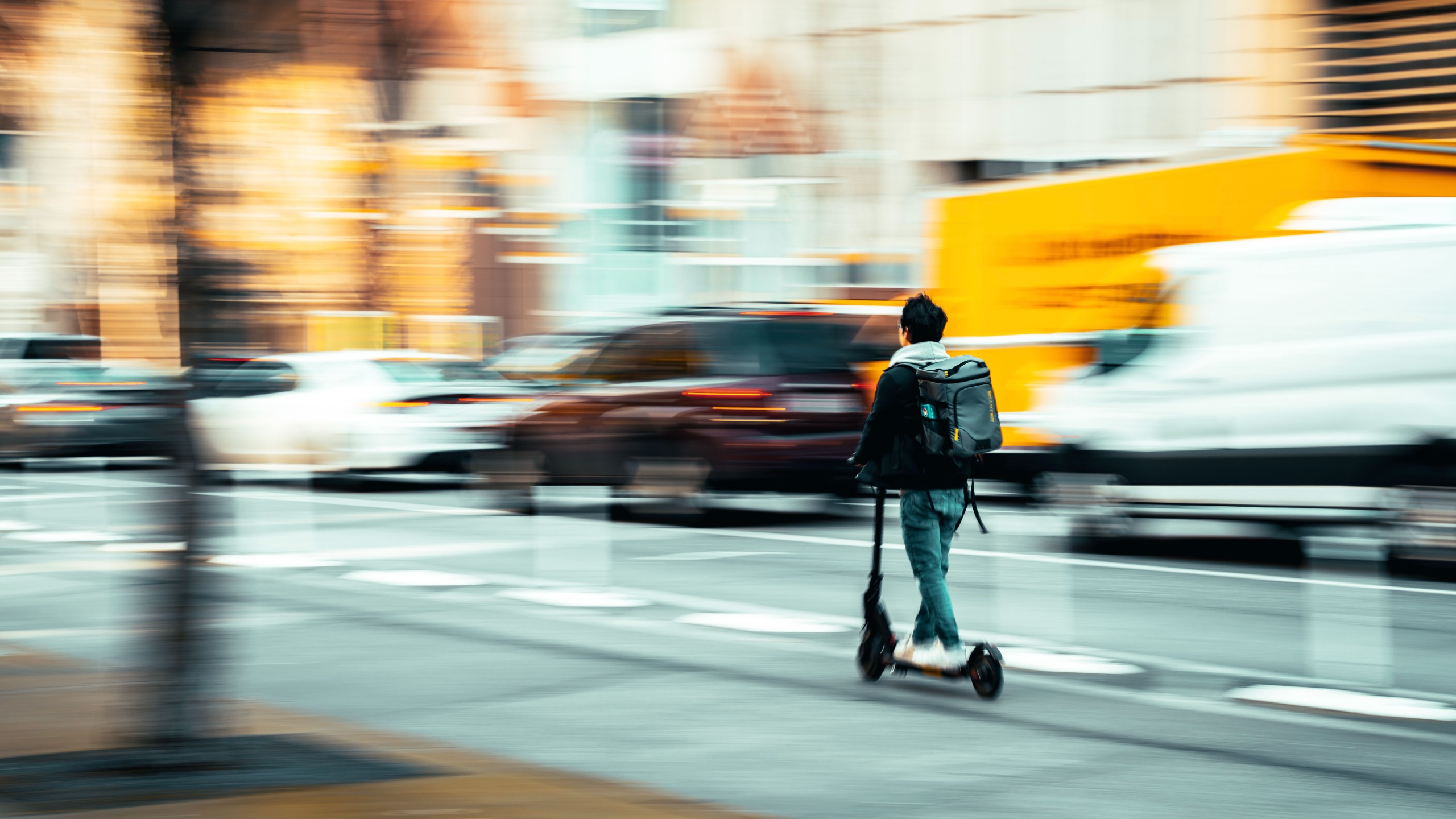 e-scooter on busy street