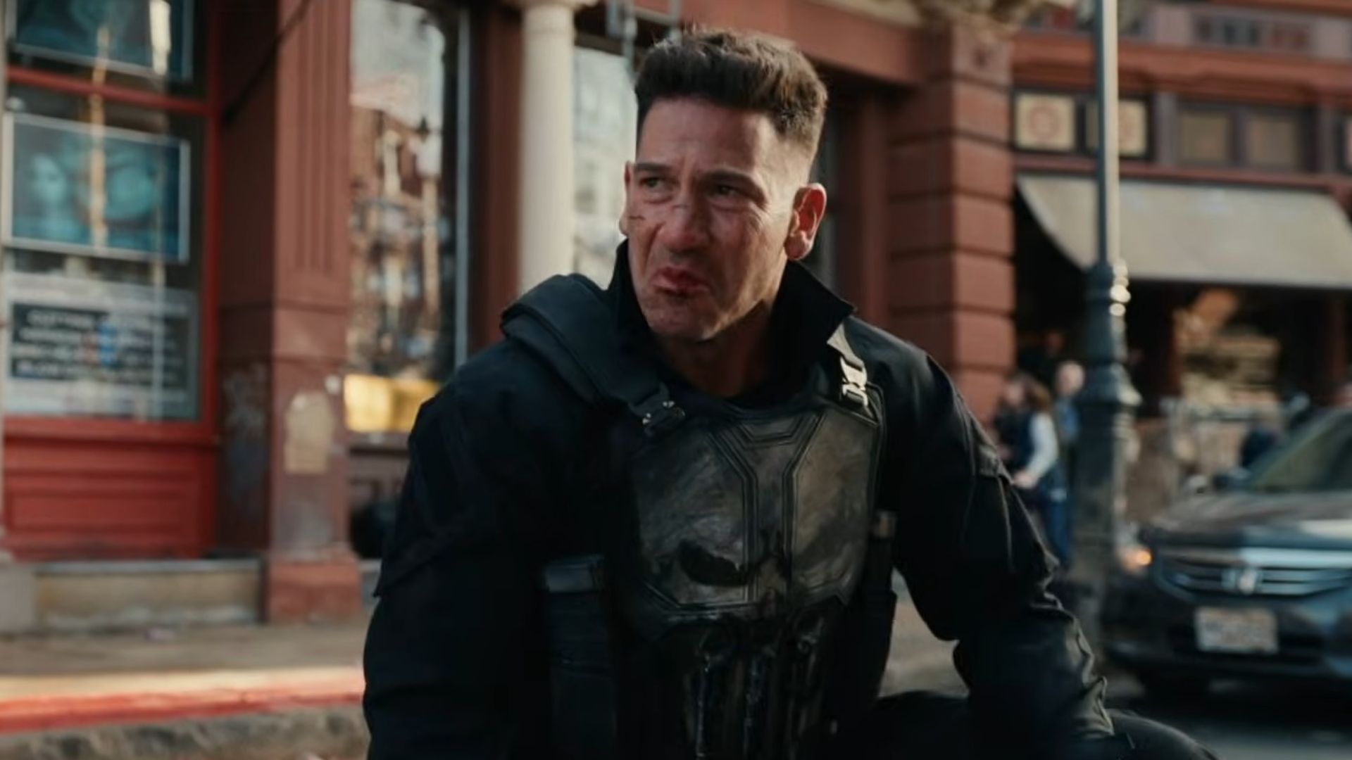 A bloodied Punisher in Spider-Man Brand New Day