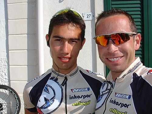 Juan Torres and the author (R) before the start of the Giro di Terra d'Otranto