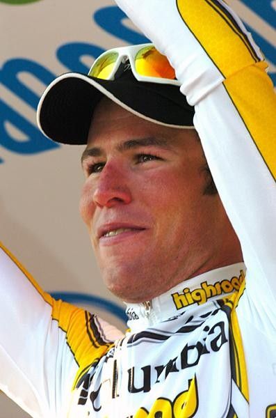 Cavendish was all smiles on the podium.