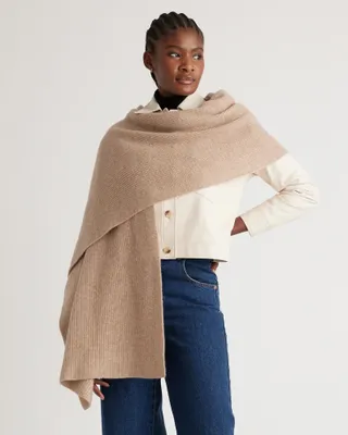 Mongolian Cashmere Ribbed Wrap