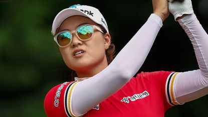 Minjee Lee takes a shot at the 2022 ISPS HANDA Australian Open at Victoria Golf Club