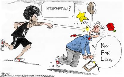 Editorial Cartoon U.S. Colin Kaepernick NFL Workout