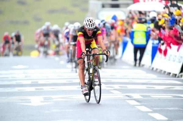 Philippe Gilbert (Omega Pharma-Lotto) ripped clear on the climb to finish second.